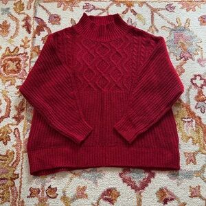 4/$25 SALE A New Day Red Cableknit Turtlekneck Ribbed Sweater